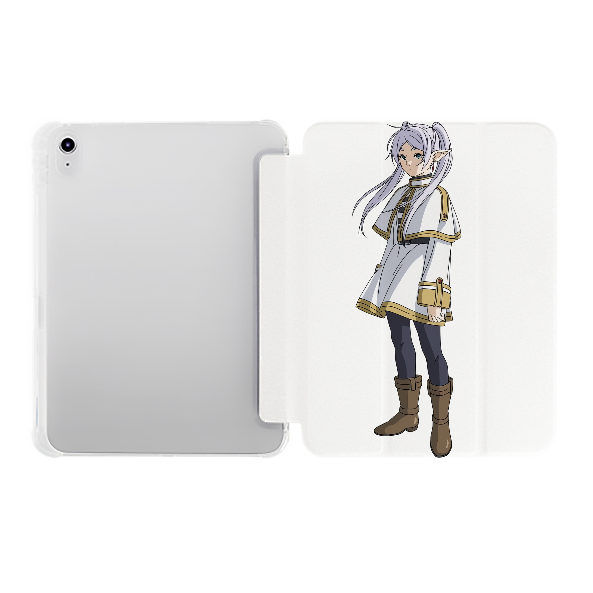 （画像用） 葬送のフリーレン Frieren IPad ケース ペン収納付き 三つ折りスタンド PUレザー×シリコン 対応機種9.5/10.5/10.9インチ